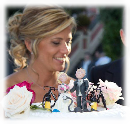 cake topper personalizzato romantico bicicletta