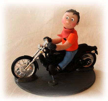 cake topper con harley davidson