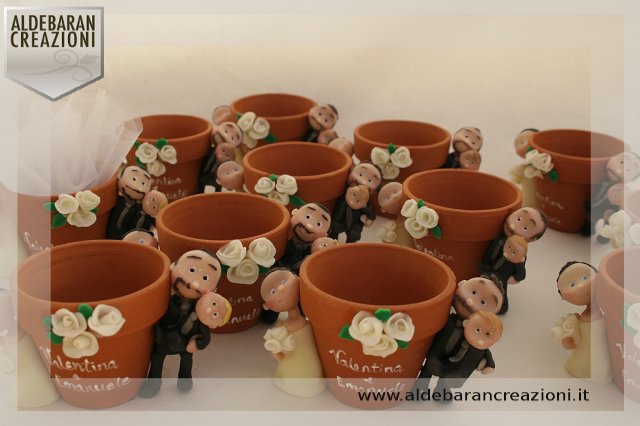 BOMBONIERE MATRIMONIO # di BARBARA VENTURA 4 bomboniere matrimonio vasetto7cm