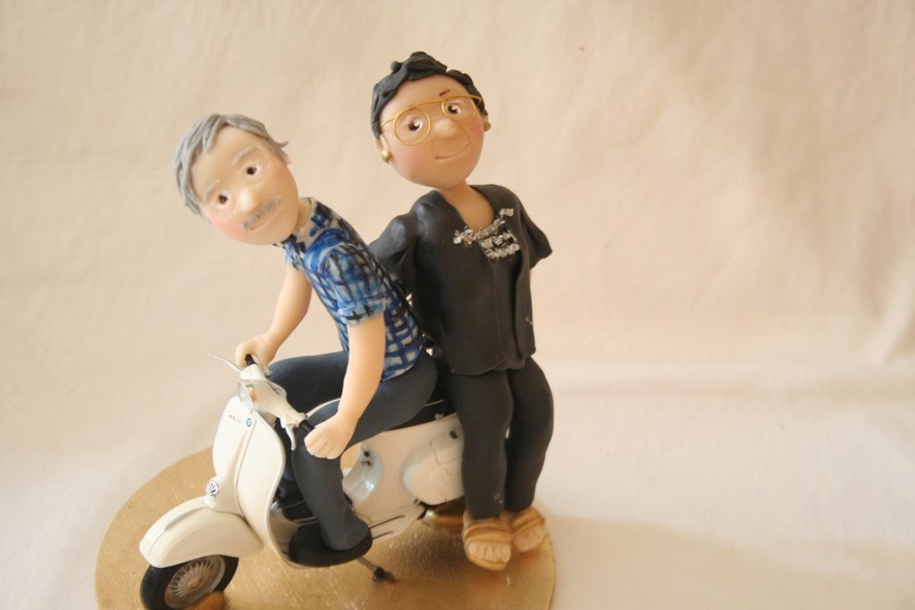 cake topper nozze doro su vespa