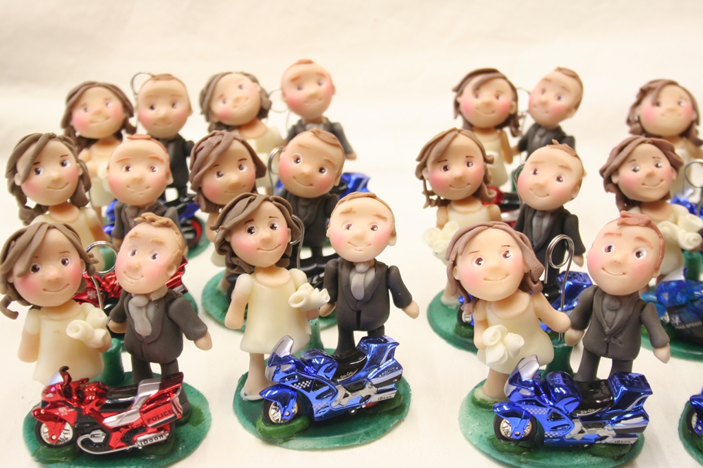 BOMBONIERE MATRIMONIO # di BARBARA VENTURA 7 statuine personalizzte con moto